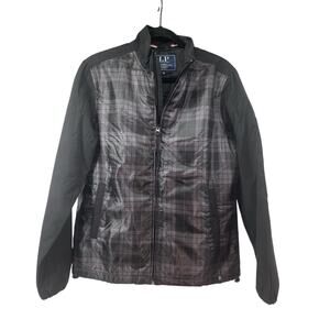 Louis Philippe Black Gray Plaid Jacket Men Medium